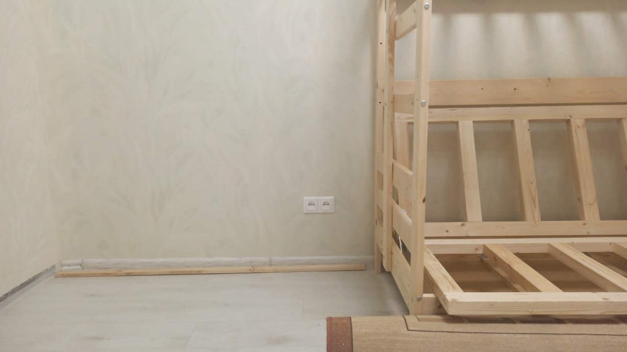 деревянная двухъярусная кровать, детская двухъярусная кровать, кровать двухъярусная из массива, двухъярусная кровать с высокими бортами, двухъярусная кровать