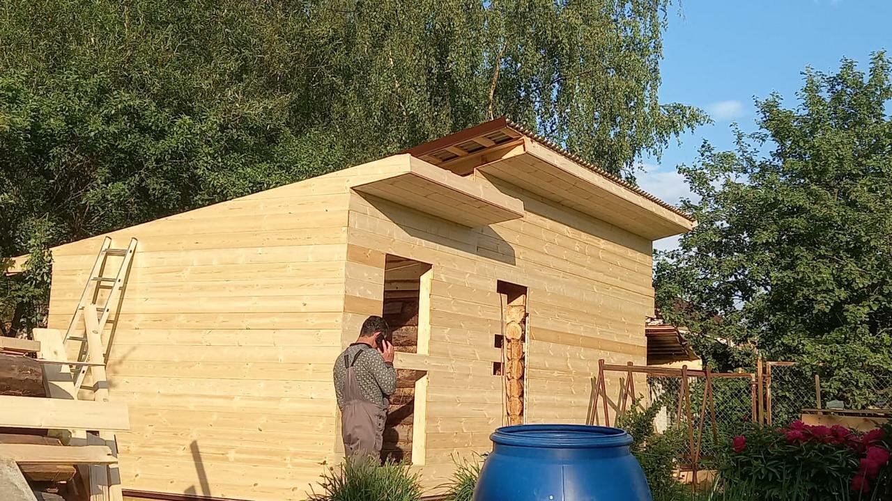 Отделка фасада дома имитация бруса