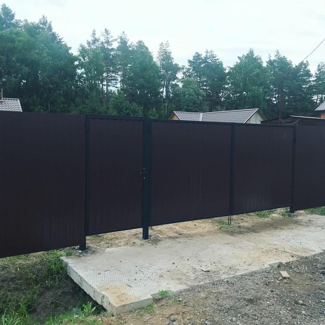 забор и ворота из профнастила, ворота заборы, забор из профлиста, профнастил забор, забор из профнастила