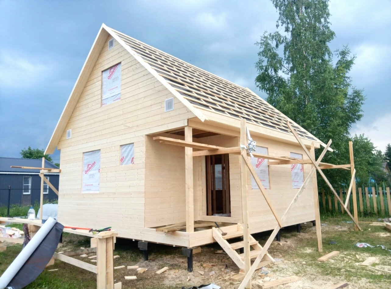 каркасный дом, дачный домик, каркасный дом 6х4, строительство загородного дома, строим дом