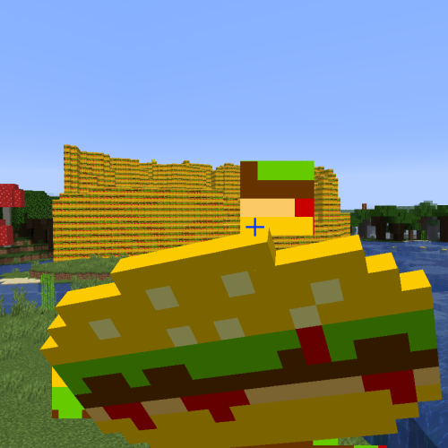 minecraft, сэндвич майнкрафт, бургер в майнкрафте, бургер постройка в майнкрафте, майнкрафт моды