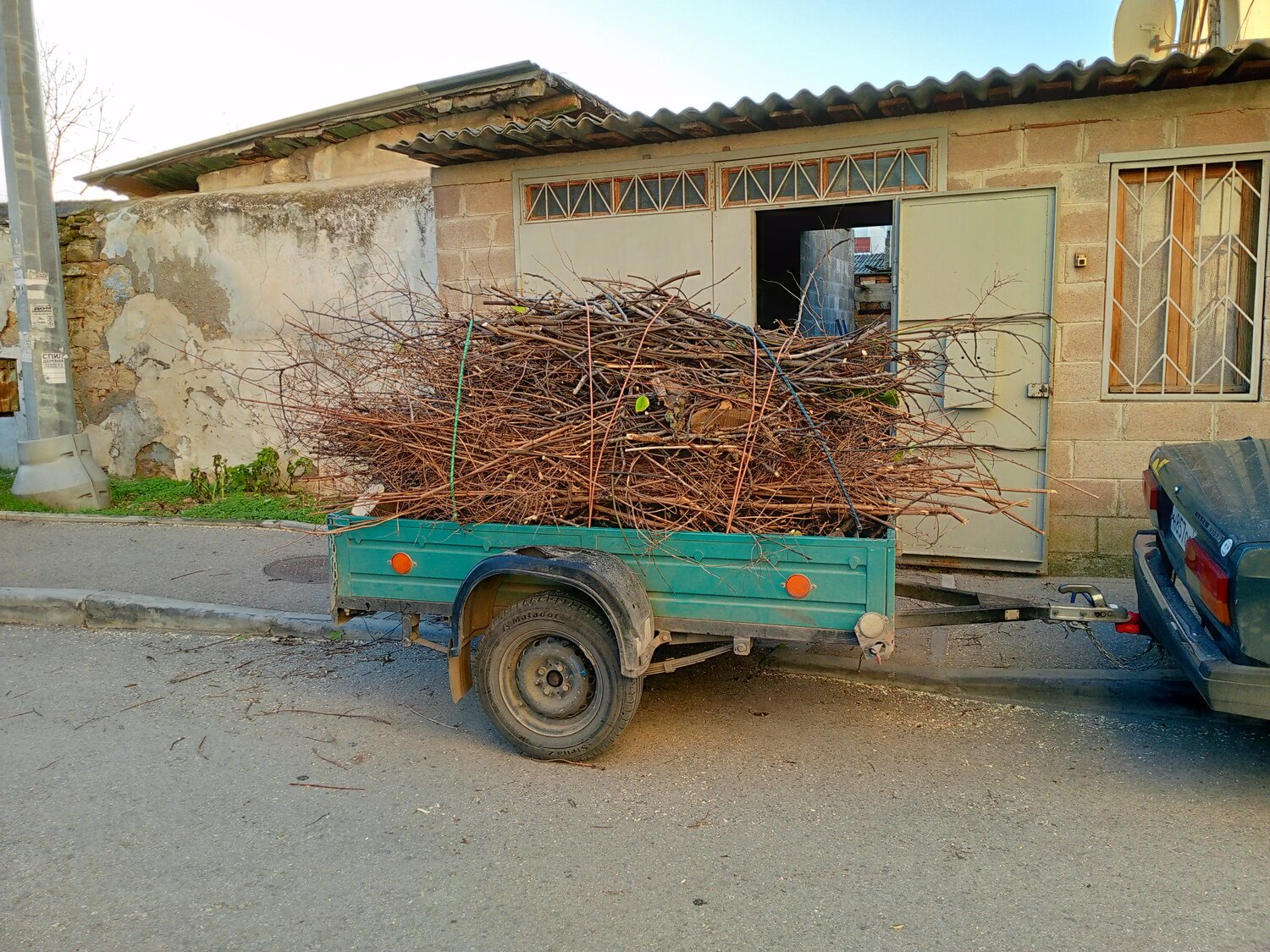 прицеп с металлоломом, автомобиль, металлолом, прицеп для мусора, ара