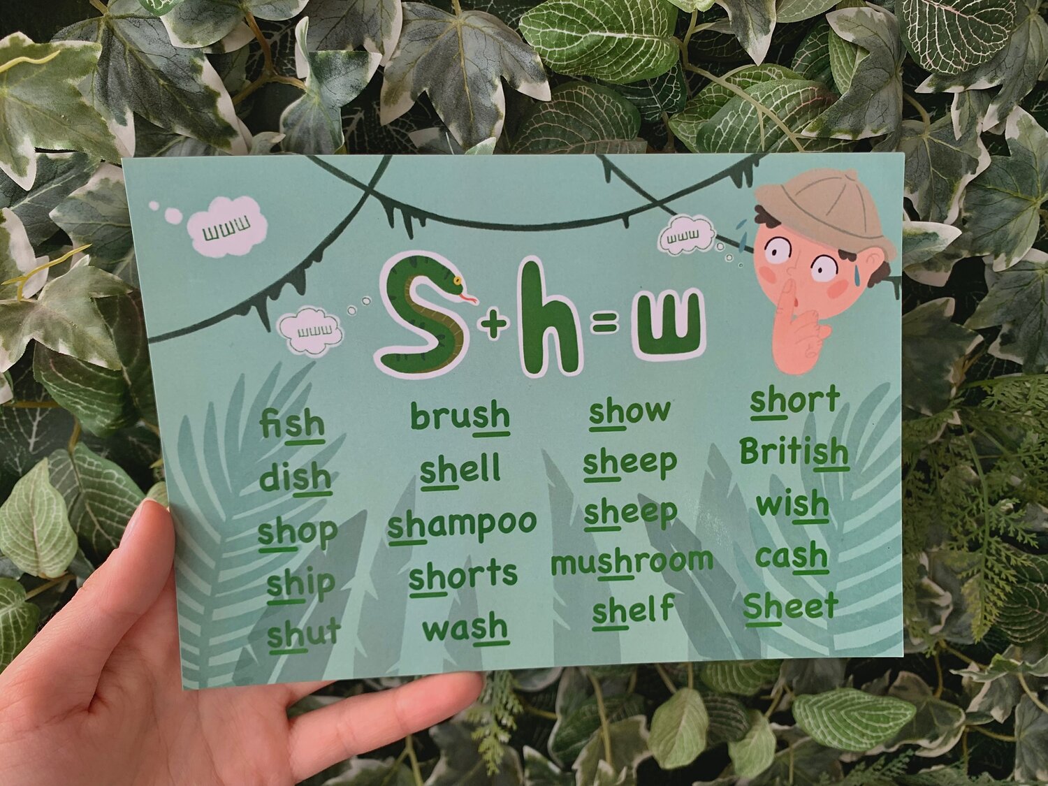 sh words, чтение анг sh sh, english phonics, shr words, sn words