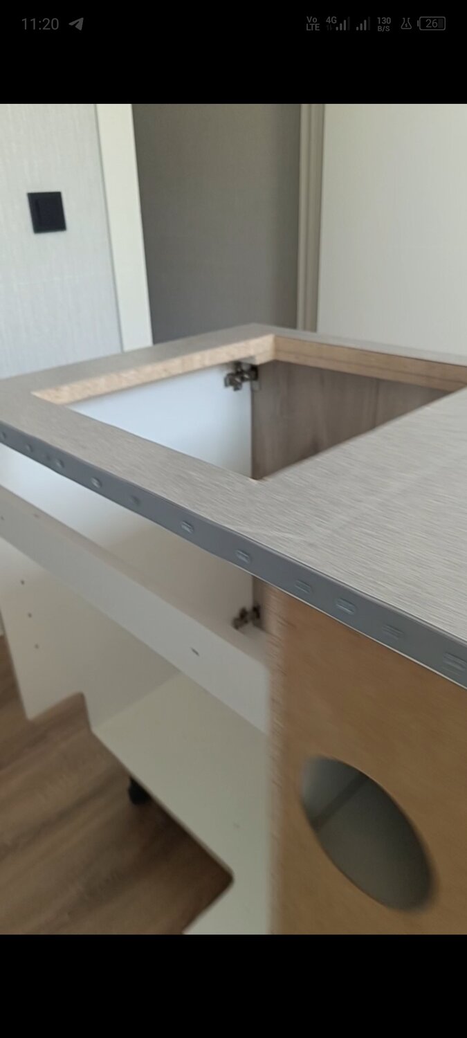 столешница, п образная столешница, столешницы для кухни, вырез под варочную панель в столешнице, кухонная столешница