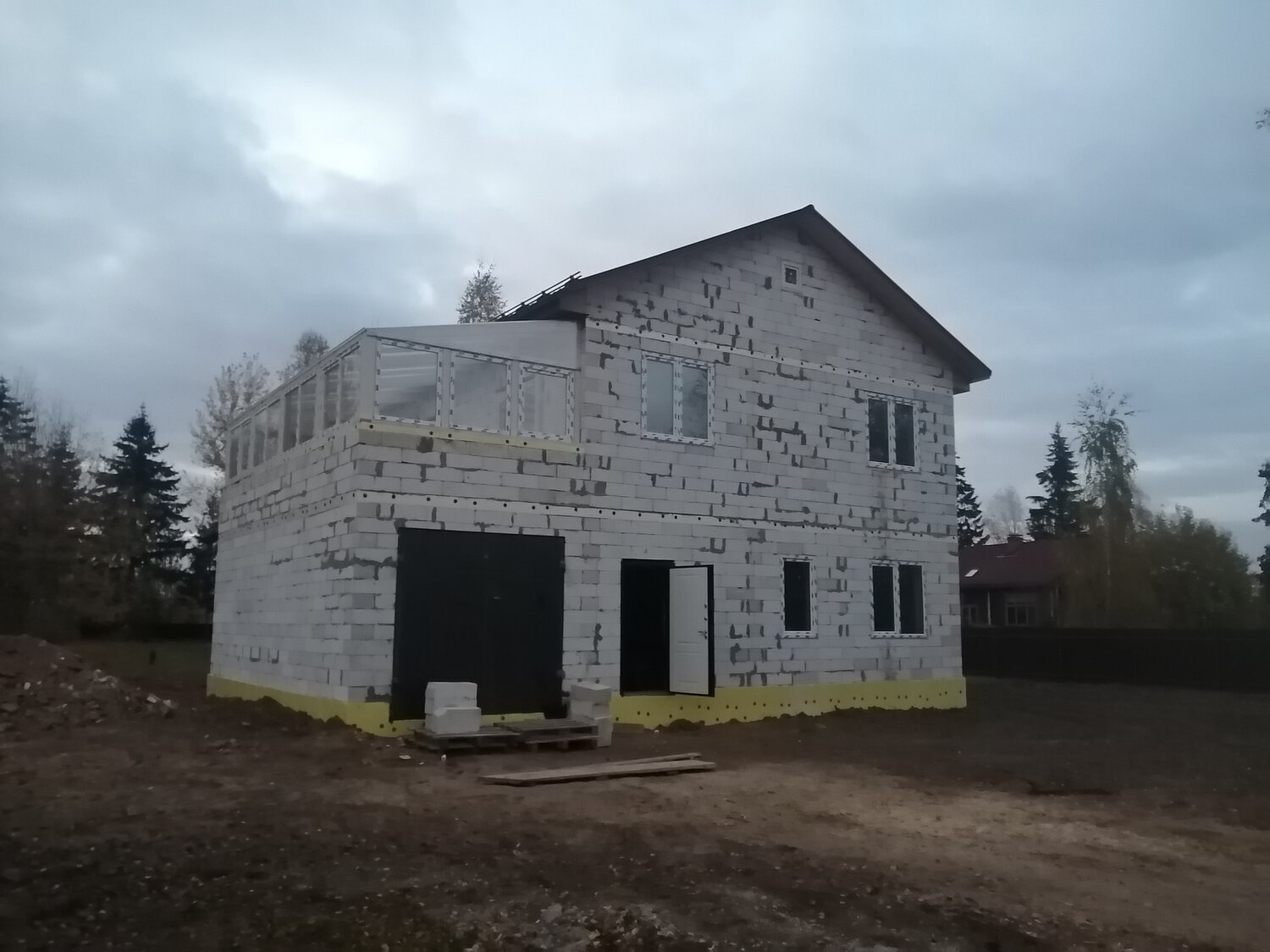 дом из газоблока, дом из пеноблоков, строительство домов из газобетона, коробка дома из газобетона, дом из газобетона