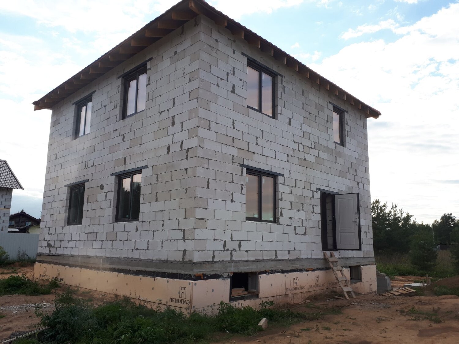 дачный домик из сибита, дом с сибита, дом из газобетона 117 кв м, коттедж, бюджетный дом для постоянного проживания из газобетона