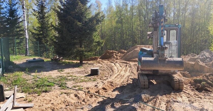 отсыпка лесного участка, бульдозер тм 10, отсыпка дорог, дорога, техника