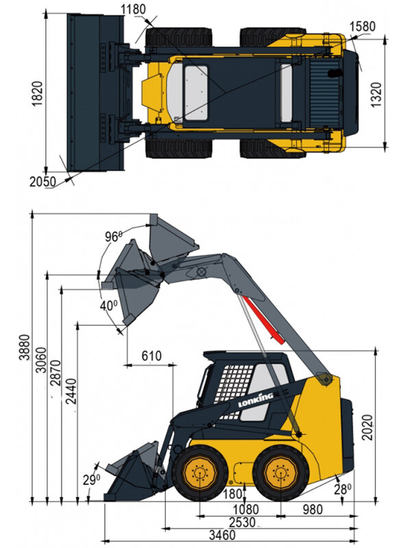 Бренд Lonking CMD312, колесный погрузчик 1,2 тонн, погрузчик с бортовым поворото