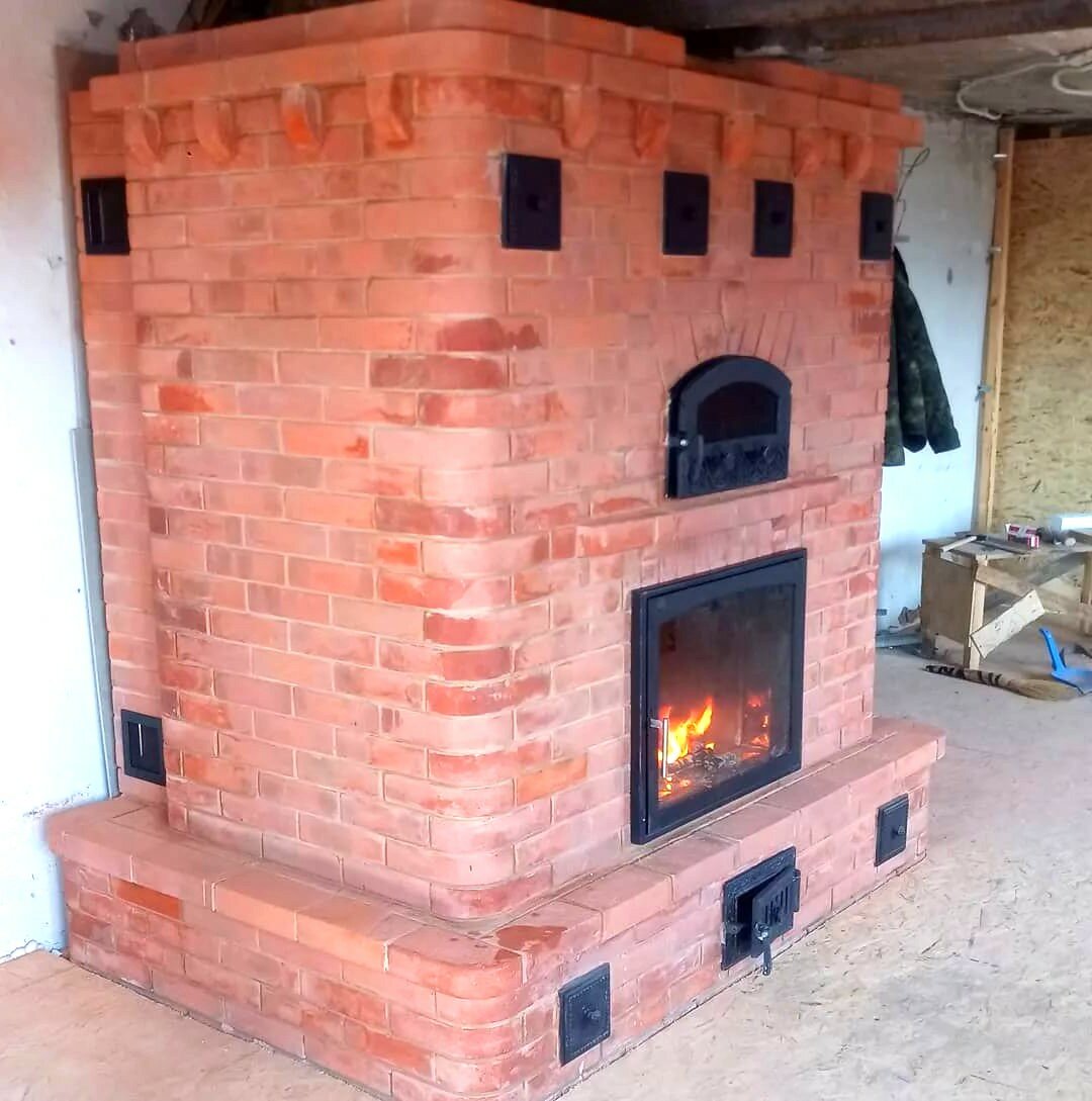 кирпичная печь, печь с камином, кирпичная печь камин, кирпичная печь для дома, печка из кирпича для дома