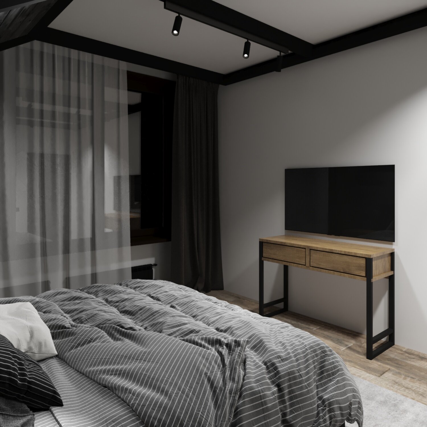 спальни в стиле лофт, интерьер спальни в стиле лофт, дизайн спальни в стиле лофт, интерьер спальной, лофт спальня