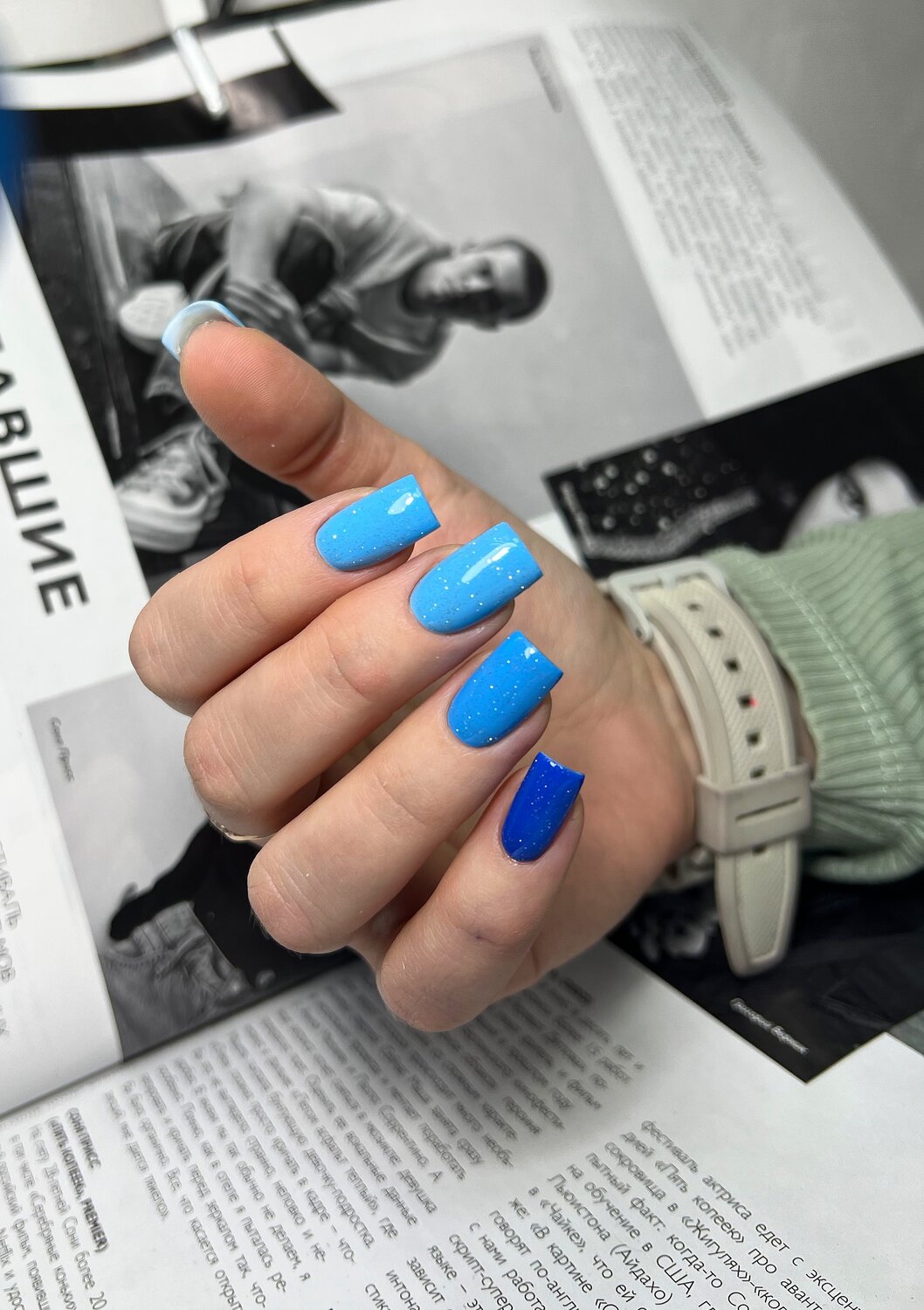 ногти, ногти 💅, маникюр в голубом, маникюра, маникюр в синих тонах