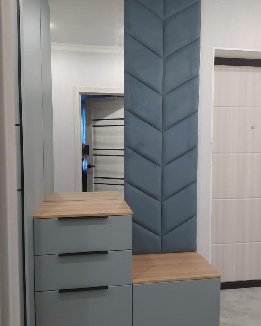 интерьер прихожей, мягкая панель в прихожую, прихожая с шкафом, мебель для прихожей, дизайн прихожая