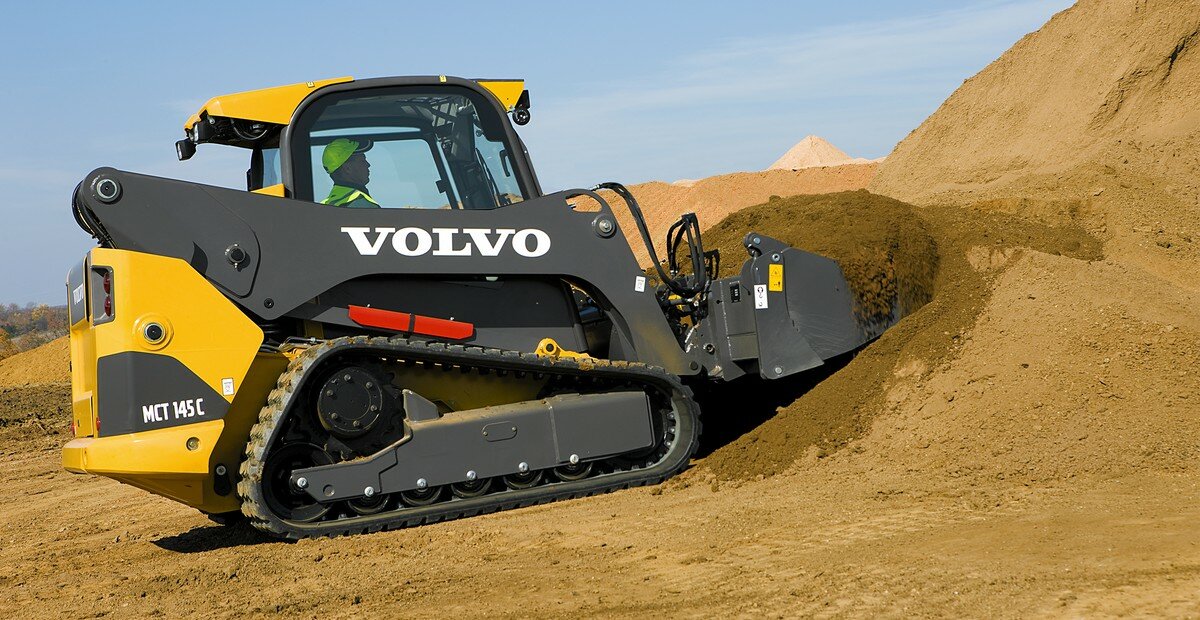 фронтальный погрузчик volvo, гусеничный минипогрузчик volvo mct145c, мини погрузчик вольво, фронтальный мини погрузчик, гусеничный мини погрузчик