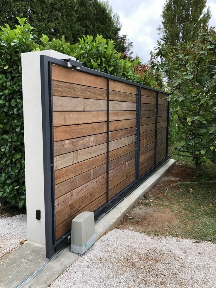 идеи забора для дома, современные заборы, деревянные заборы, откатной ворота, забор идеи
