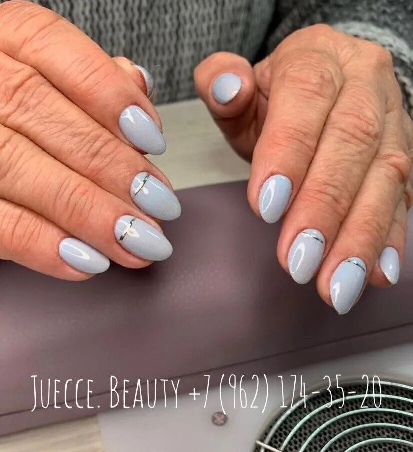 ногти, ногти 💅, ногти маникюр дизайн, серо голубой маникюр, идеи маникюр