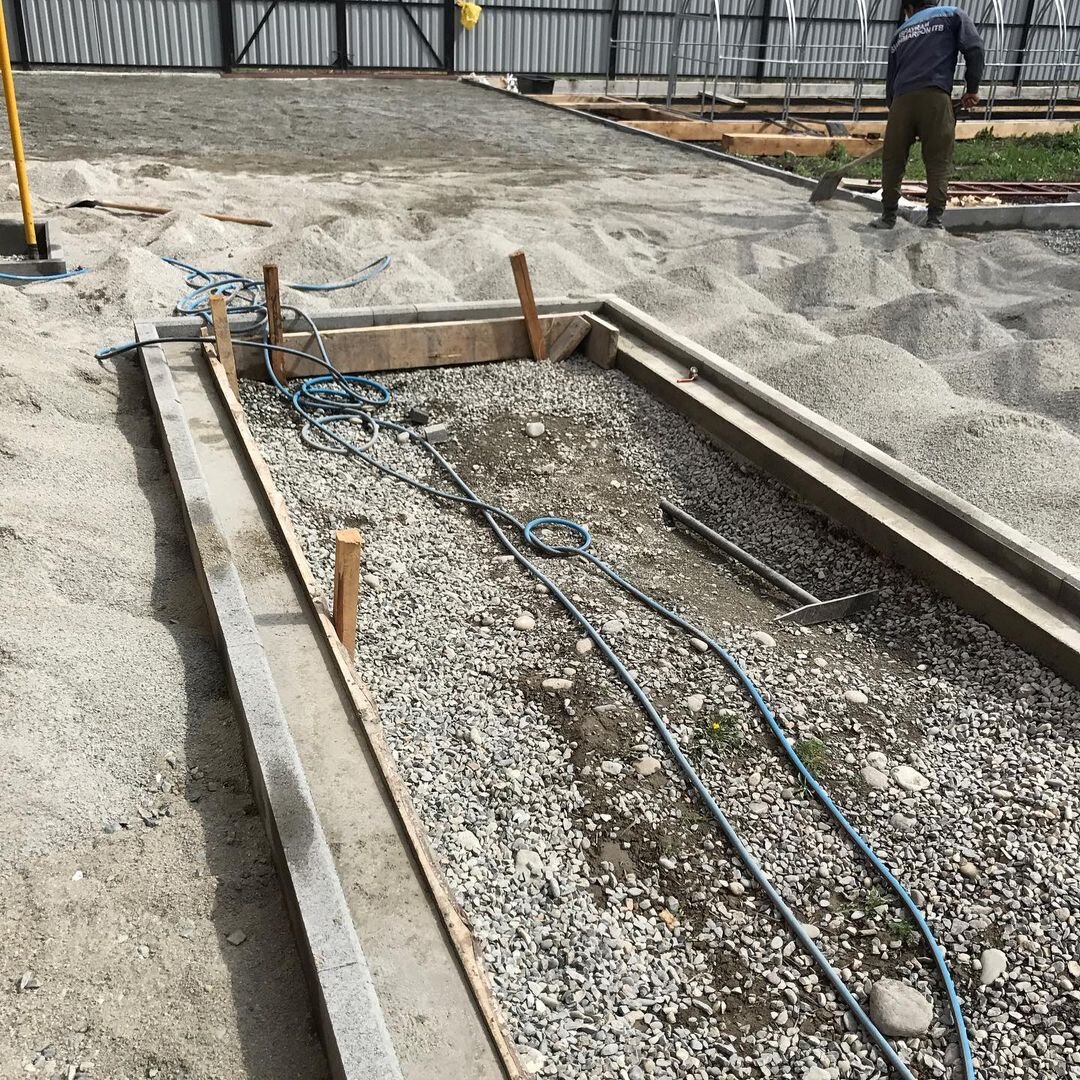 подбетонка под фундаментную, подбетонка под фундамент, бетонные работы, бетонная подготовка, бетонирование