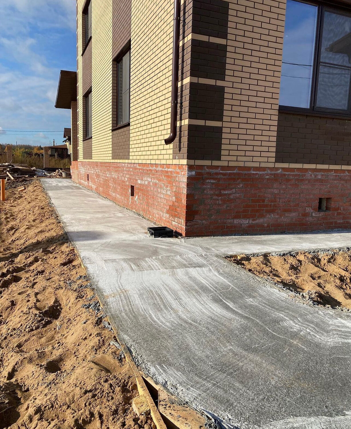 отмостка, отмостка дома, отмостка из бетона, отмостка фундамента, отмостка вокруг дома