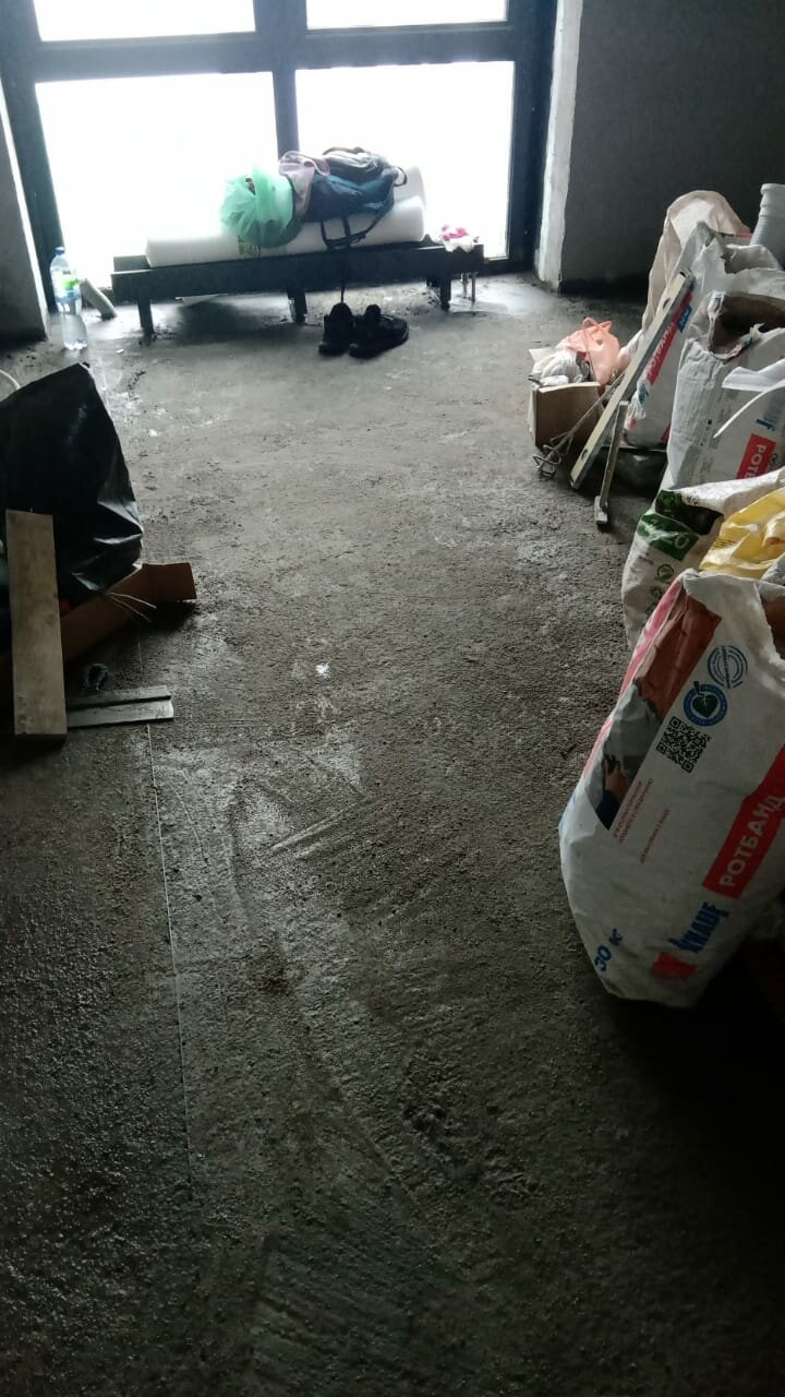 в квартире, стяжка пола, полусухая стяжка пола, полусухая стяжка, ремонт