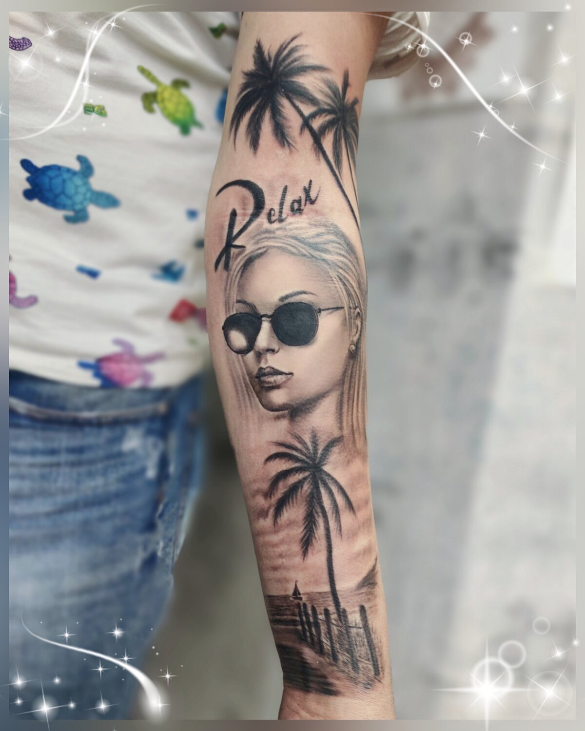 тату, тату пальмы, fredao oliveira tattoo предплечье, татуировка, татуировки цветные