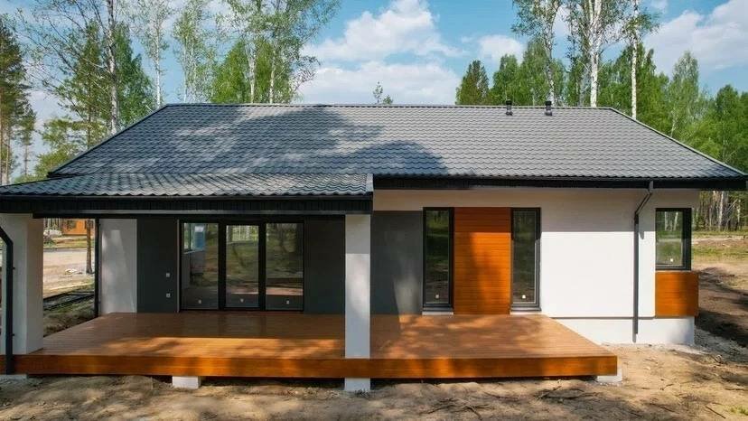 одноэтажный дом, современный одноэтажный дом, строительство загородного дома, одноэтажный загородный дом, одноэтажный каркасный дом