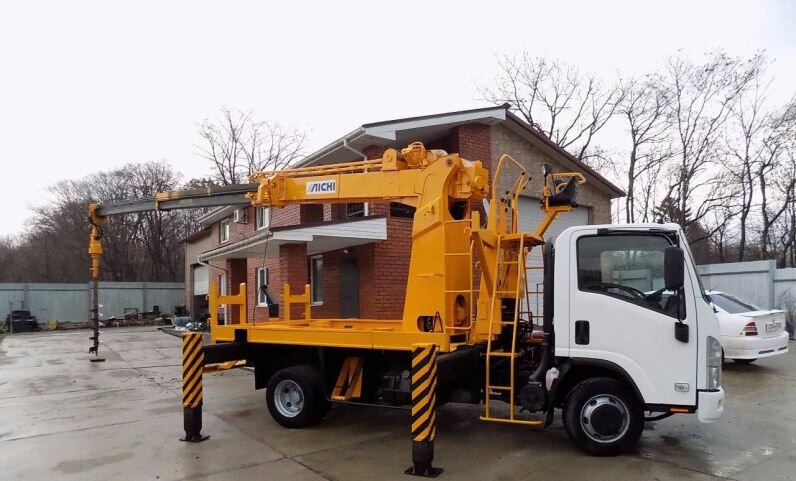 спецтехника автовышка, техника, буровая машина, ямобур, строительная техника