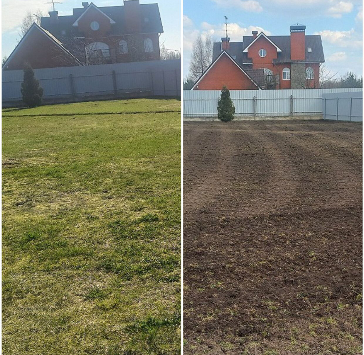 участок, ландшафтный дизайн, дачный участок, посев газона, участок в деревне