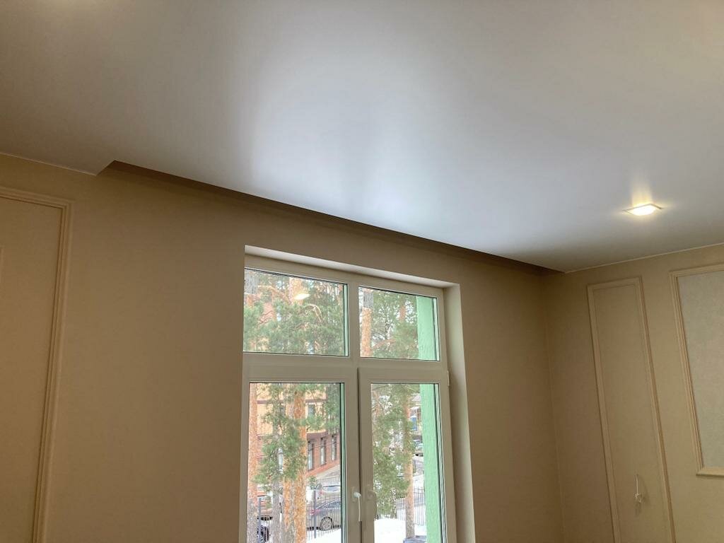 сатиновый натяжной потолок, потолок, натяжной потолок сатин, матовый натяжной потолок, белый натяжной потолок