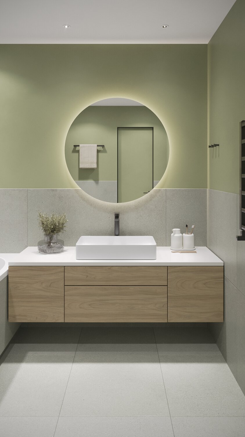 ванная комната, современный дизайн ванной, ванная комната дизайн, дизайн интерьеров, столешница vitra origin 120 дуб 65929