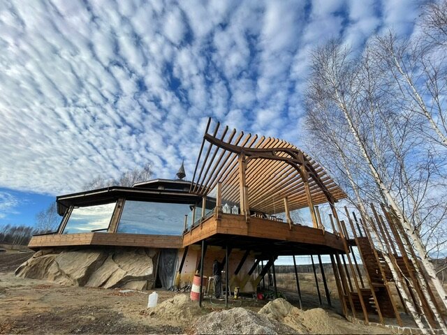 дом, парящий дом, архитектура, дома архитектура, необычные дома