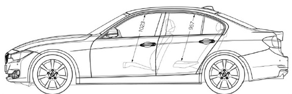 чертежи бмв, рисунок бмв, чертеж бмв м 5 ф 90, bmw f30, бмв сбоку