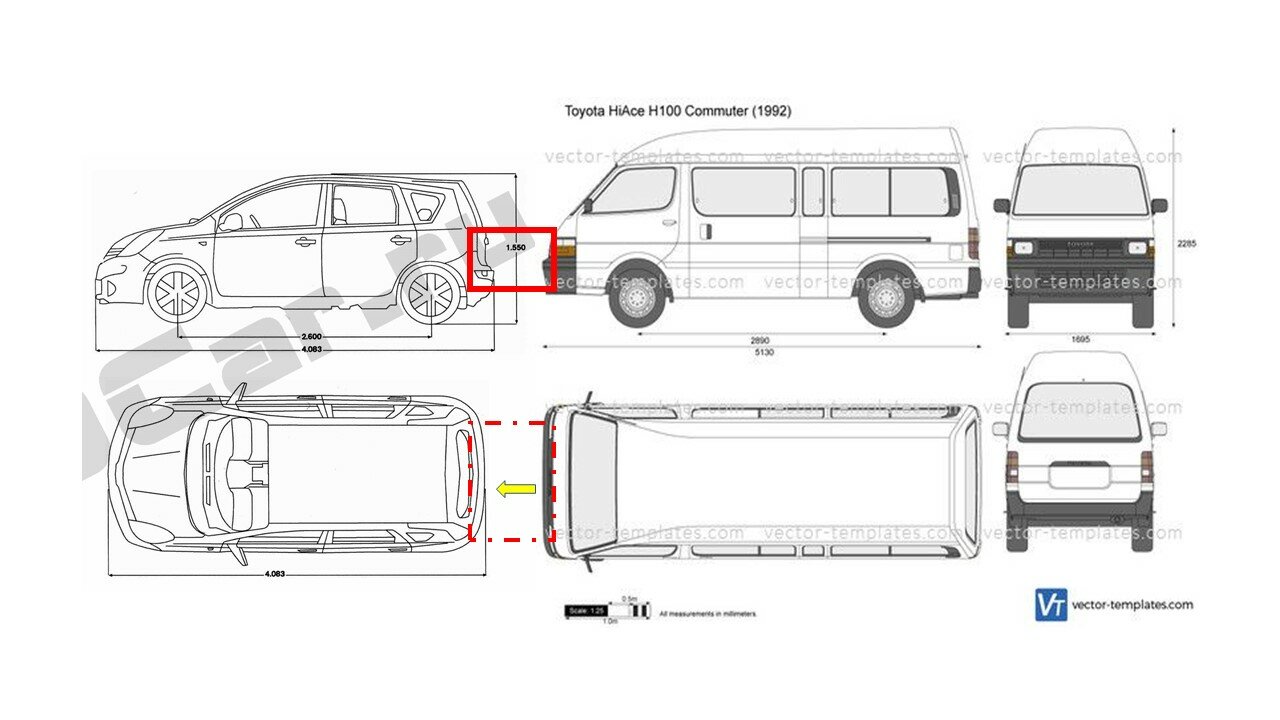 toyota hiace, toyota hiace h 100, toyota hiace van, toyota hiace h 200, габариты фольксваген т 4