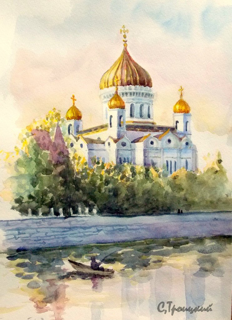 храм христа спасителя, москва храм христа спасителя, храм христа спасителя рисунок, картина храм, рисуем храм
