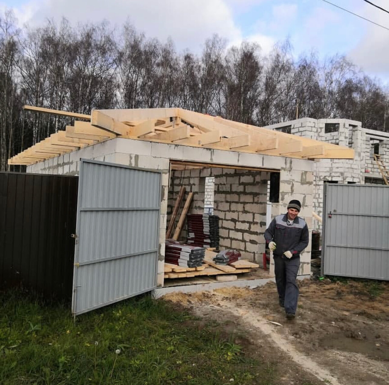 гараж из газобетона, строим гараж, постройка гаража, строительство гаража, гараж из пеноблоков
