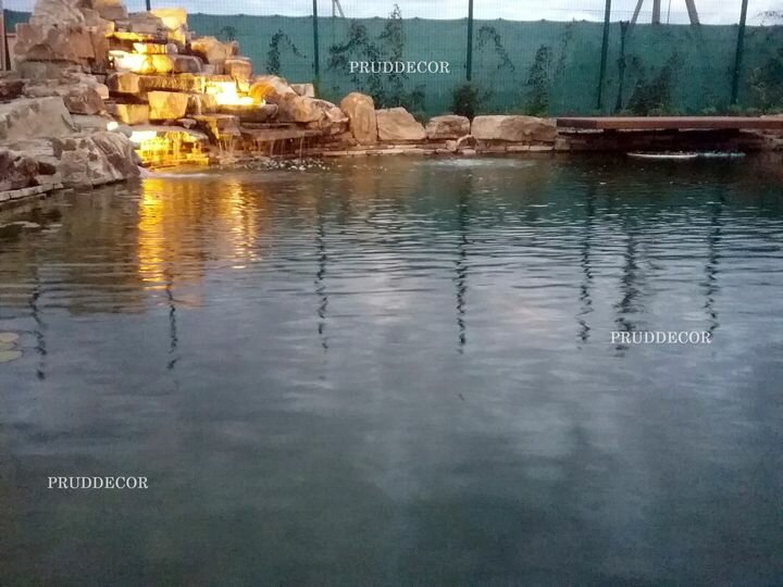 пруд, пруд с водопадом, водоем, пруд для купания, искусственное озеро