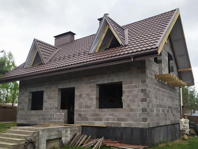 дом из арболита, дом из арболитовых блоков, дом из пеноблоков, строительство загородного дома, арболит дом