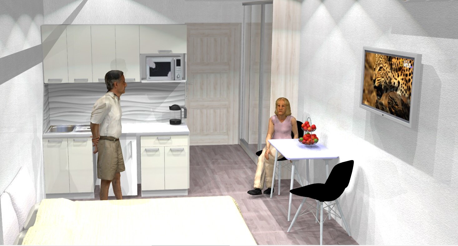 sweet home 3d рендер, интерьер в скетчап, кухонный интерьер, интерьер кухни, кухня расстановка мебели