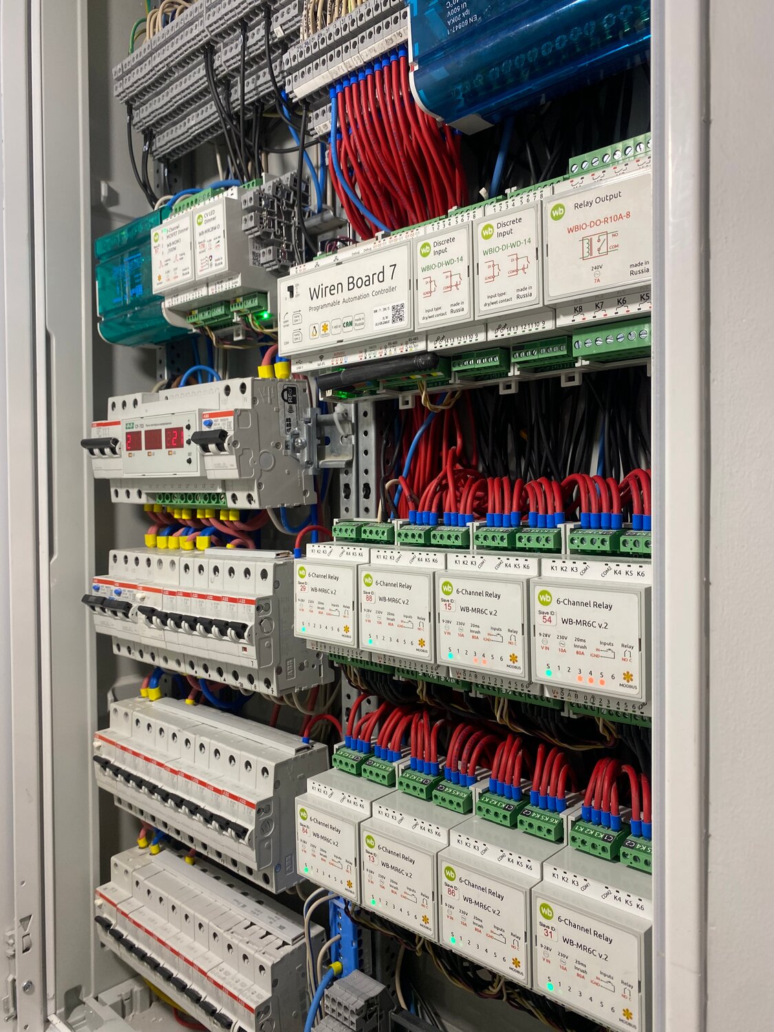электрощит на wiren board, контроллер wiren board 6, wiren board сборки щитов, сборка электрощита, щит управления