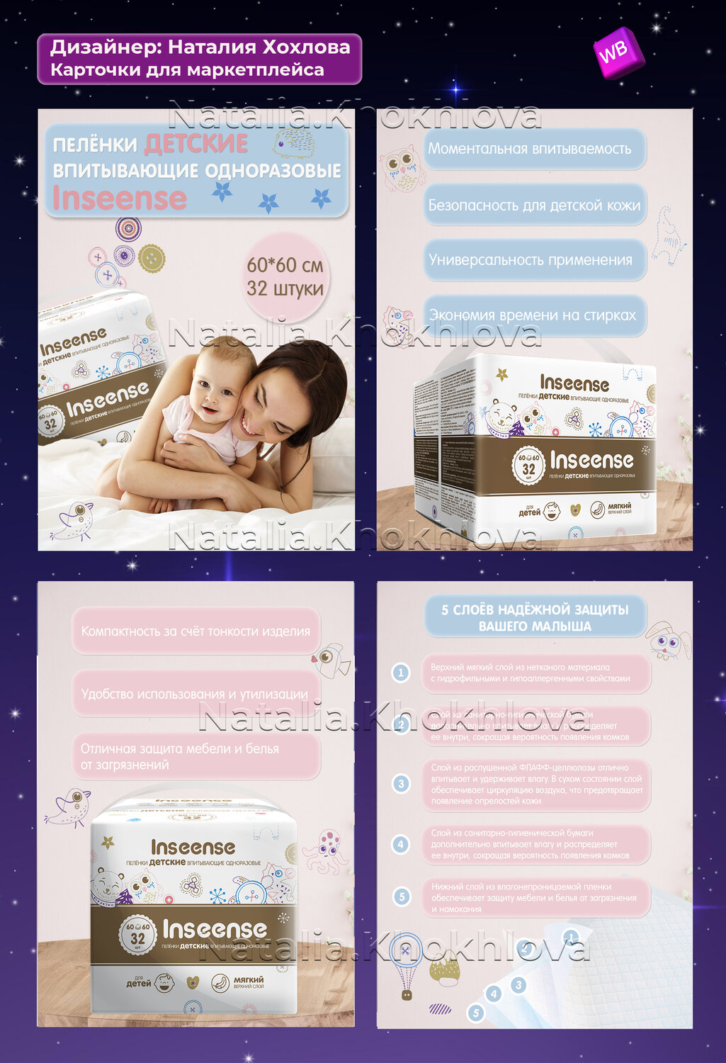 пеленки inseense детские одноразовые 60х40, 12 шт, пеленки детские одноразовые, пеленки одноразовые inseense daily comfort 60х40см, 30 шт., пеленки детские, пелёнки inseense 60 на 60 12 шт