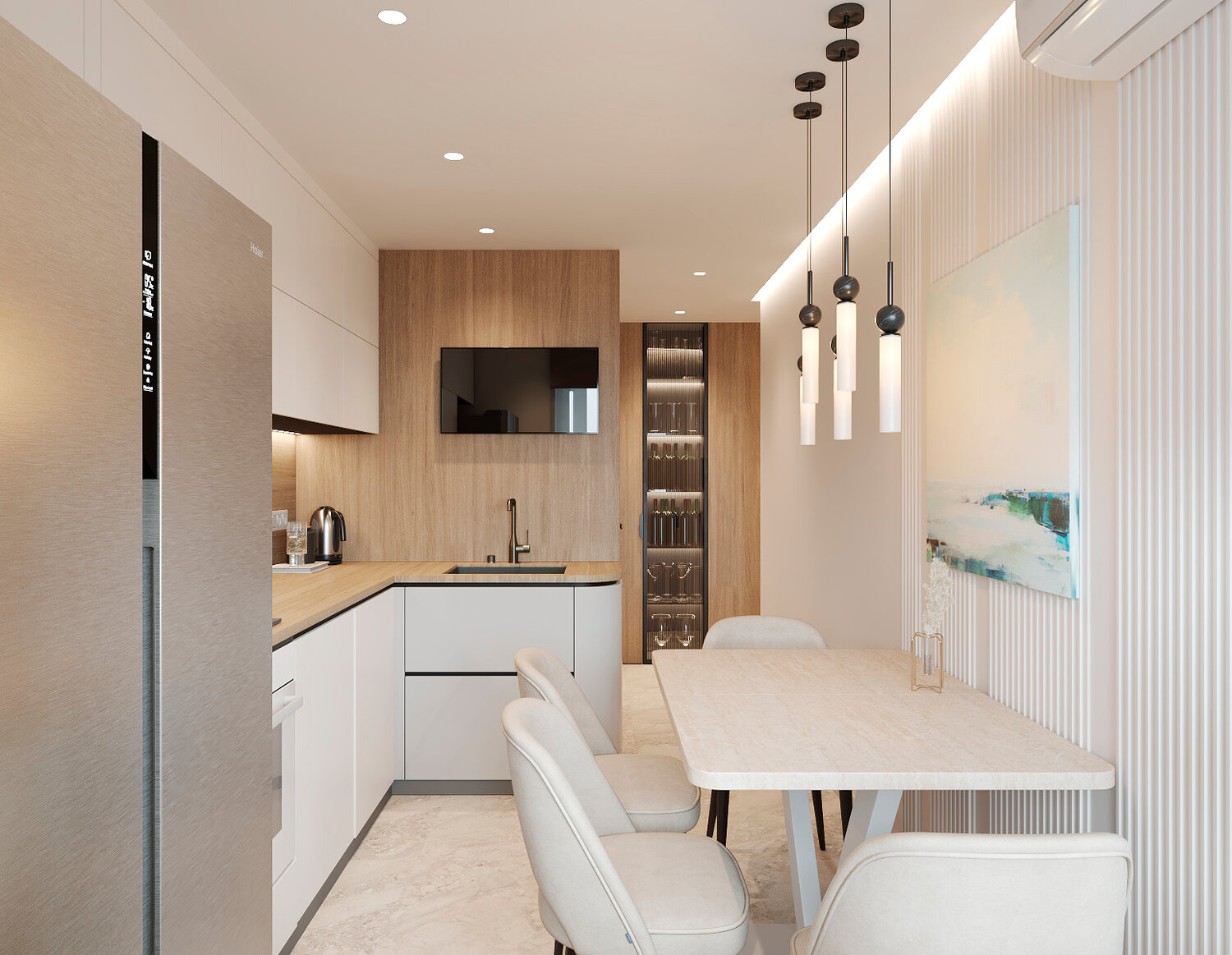 кухня дизайн интерьер, дизайн студии, стиль минимализм в интерьере кухни, дизайн квартиры студии, дизайн небольшой кухни