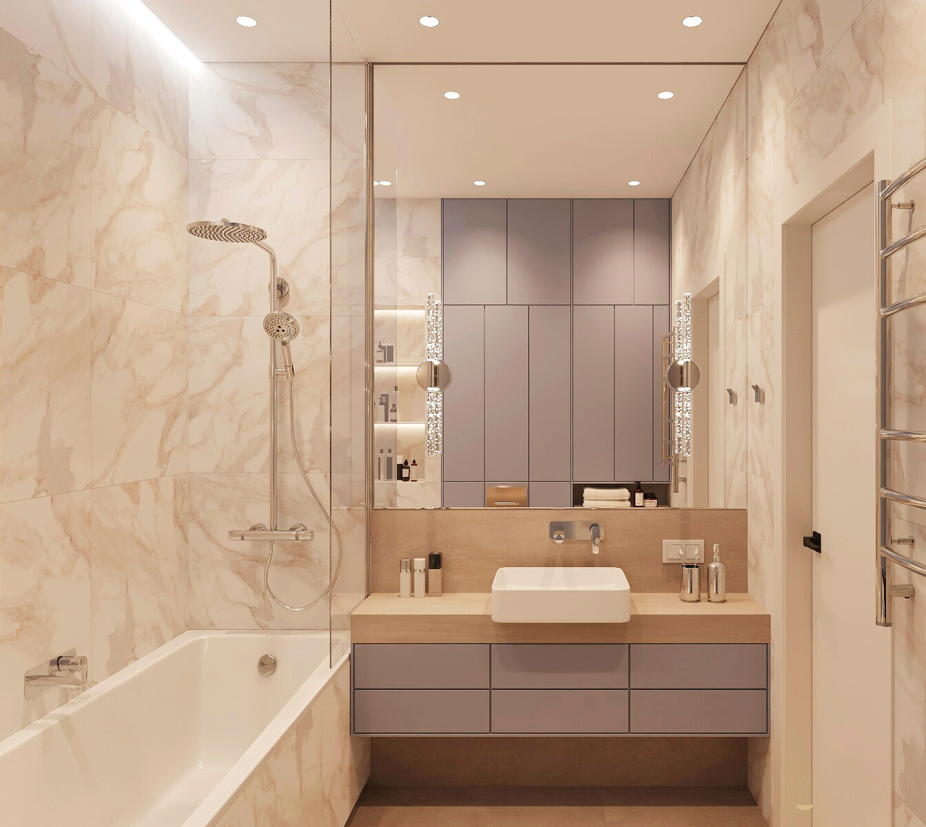 бежевая ванная, современный дизайн ванной, дизайн ванной комнаты, ванна интерьер ванной, дизайн проект ванной комнаты