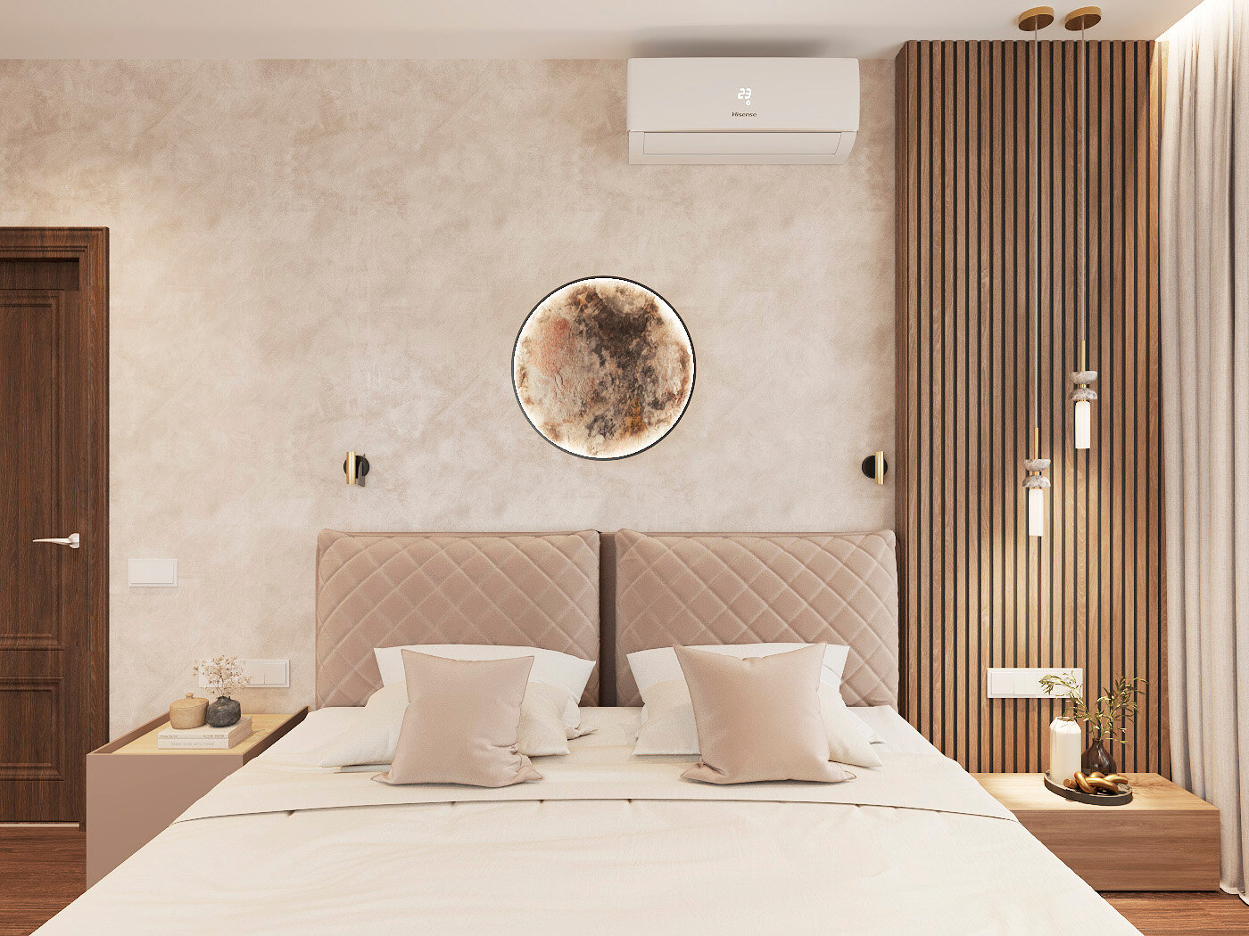 декоративная штукатурка в спальню, спальня современный дизайн, декоративная штукатурка в интерьере спальни, декоративная штукатурка спа, спальня в современном стиле