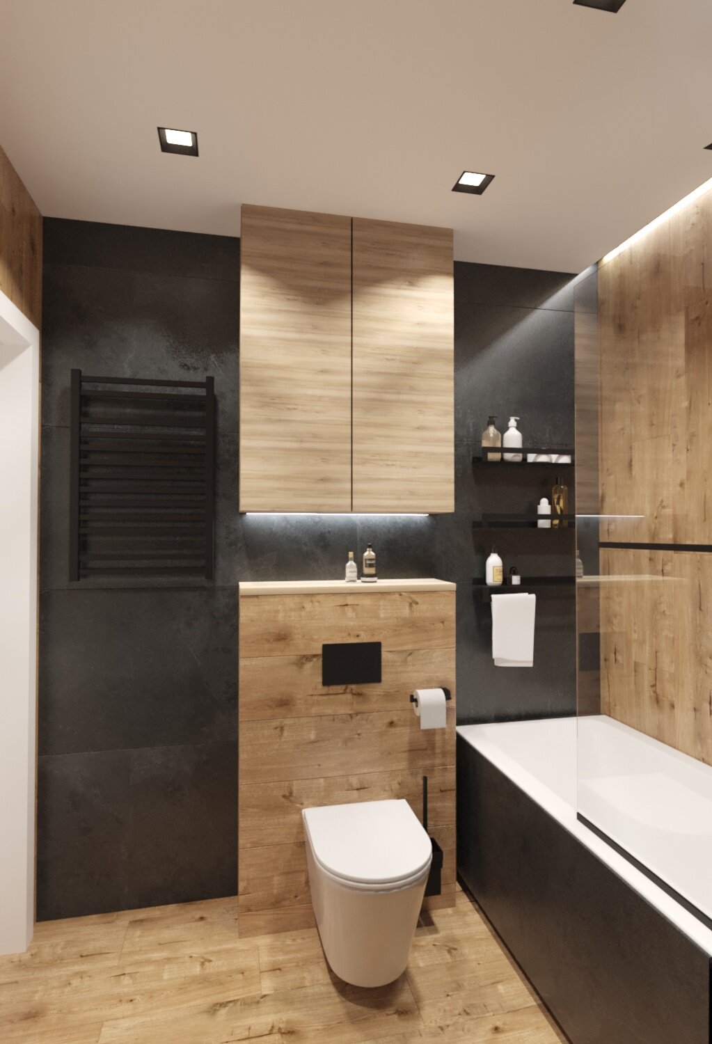 санузел 3м2 лофт дерево бетон, санузел в современном стиле, дизайн санузла в современном стиле, санузел в стиле лофт, интерьер санузел