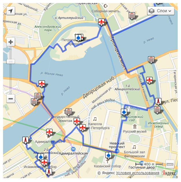 Александровский парк питер карта