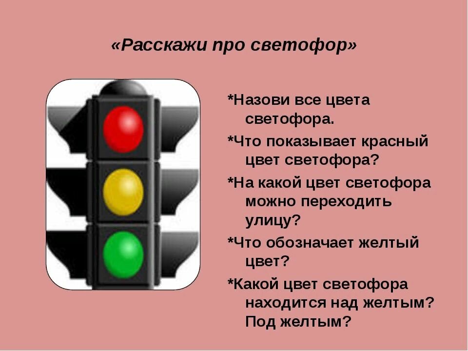 Как выглядят цвета светофора