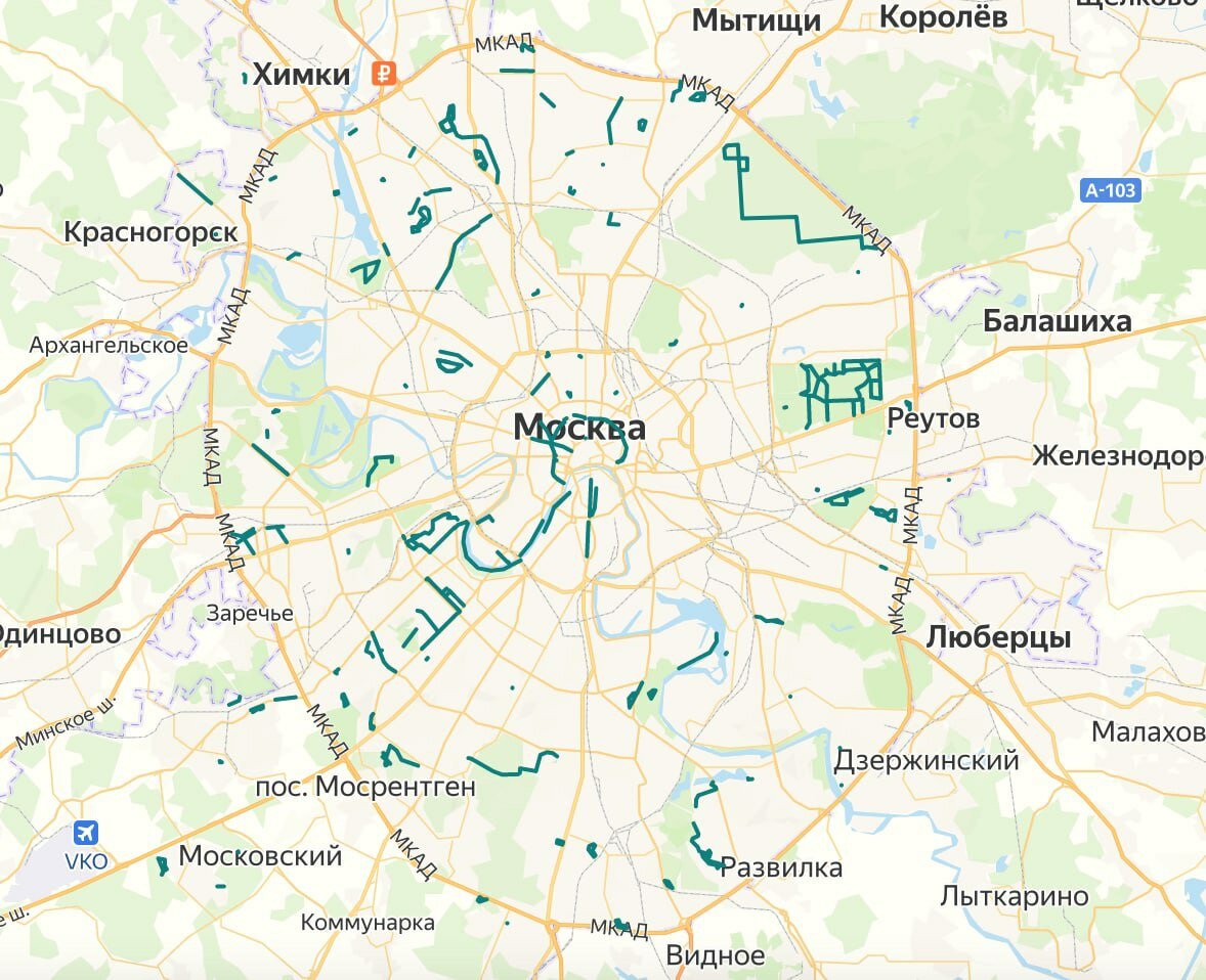 Схема велодорожек в москве на карте москвы