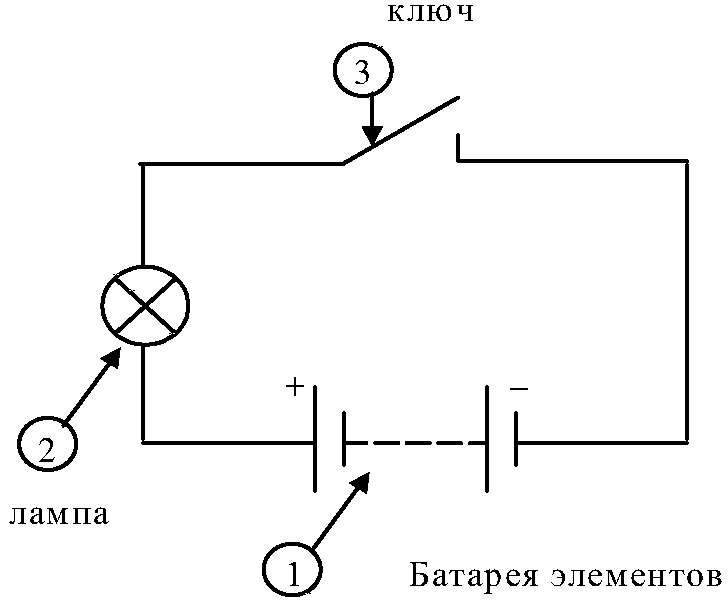 Схема батарейки в цепи