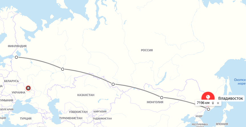 Новосибирск владивосток расстояние на машине карта