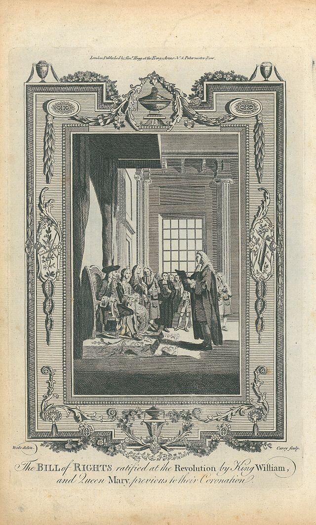 https://upload.wikimedia.org/wikipedia/commons/thumb/4/41/Samuel_Wale%2C_The_Bill_of_Rights_Ratified_at_the_Revolution_by_King_William%2C_and_Queen_Mary%2C_Previous_to_their_Coronation_%281783%29.jpg/640px-Samuel_Wale%2C_The_Bill_of_Rights_Ratified_at_the_Revolution_by_King_William%2C_and_Queen_Mary%2C_Previous_to_their_Coronation_%281783%29.jpg