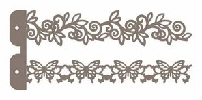 Трафарет-маска НМС-001 "Бордюры с бабочками и с листиками" Event Design, 10х23 см