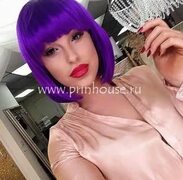 Парик каре цвет фиолетовый - магазин "Домик принцессы"